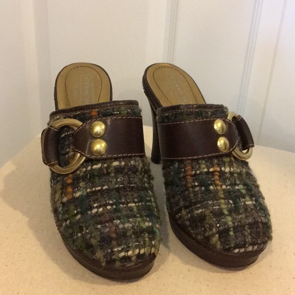 Coach tweedy fun but classy mule, size 7.5